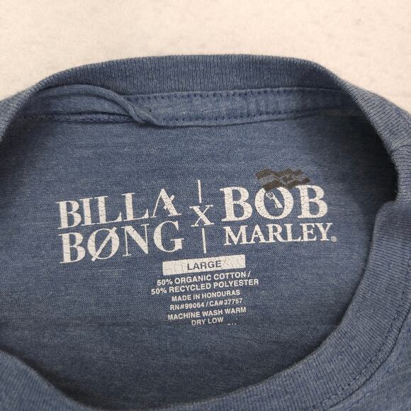 Bob Marley Band Short Sleeve Graphic Pullover T Shirt Mens Size Large L Blue - Picture 3 of 9